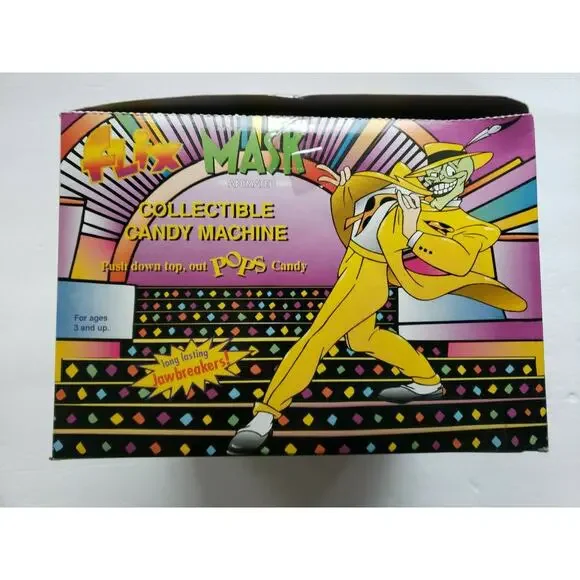 Vintage Flix The Mask Candy Machine Dispensers Sealed Jawbreakers Case Box New